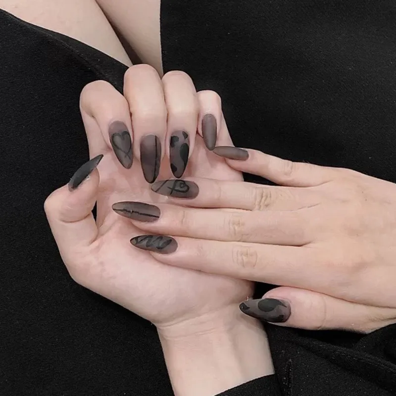 

24Pcs False Nails With Design Fake Nails Press On Nails French Tips Artifical Nails Nail Tips With 24Pcs Glue Sticker