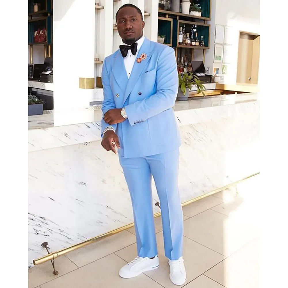 Мужской комплект из двух предметов элегантный двубортный жакет и брюки