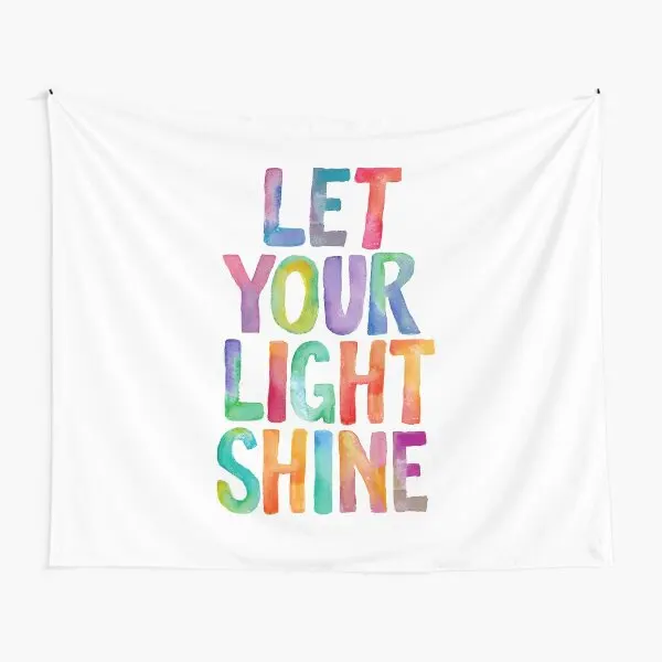 

Let Your Light Shine Tapestry Home Blanket Decoration Mat Yoga Travel Printed Room Hanging Bedspread Art Decor Towel Colored