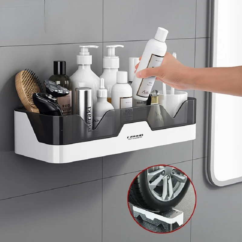 

Bathroom Shelf WC Shampoo Holder Shower Shelves Wall Mount Kitchen Storage Basket Cosmetic Rack Home Organizer Bath Accessories
