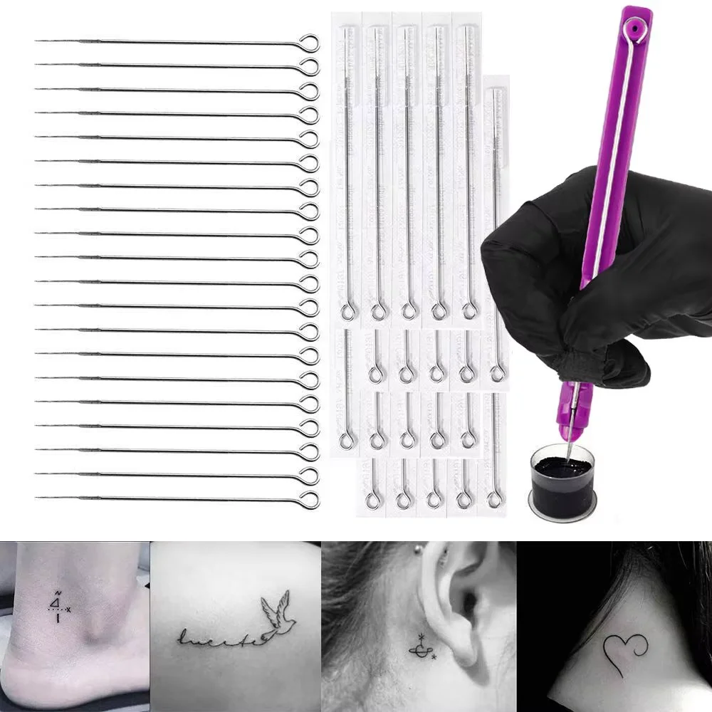 Фото Набор для татуировки Hand Poke and Stick с держателем игл для татуировки Poke Набор аксессуаров для чернил для DIY 3D Набор для татуировки Hand Poke Stick №4