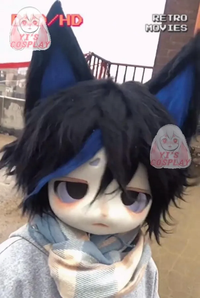 Пушистая голова индивидуальный пушистый костюм косплей кигуруми ручной работы