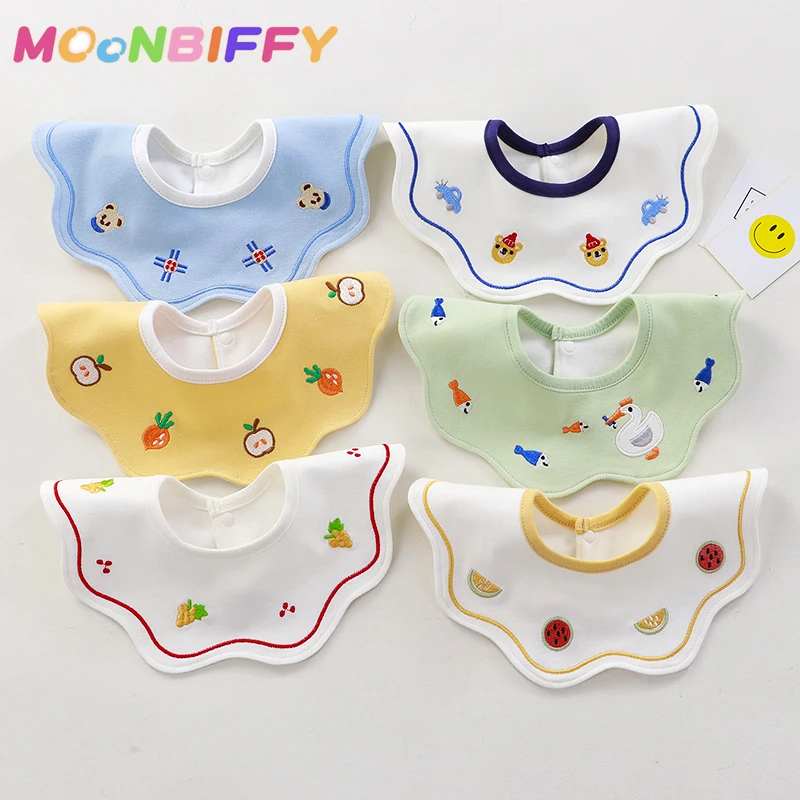 

Cute Cotton Waterproof Baby Bibs Fashion Round Neck Baby Burp Cloth Bibs for Girls Baby Clothing Bandana Bibs Baby Stuff