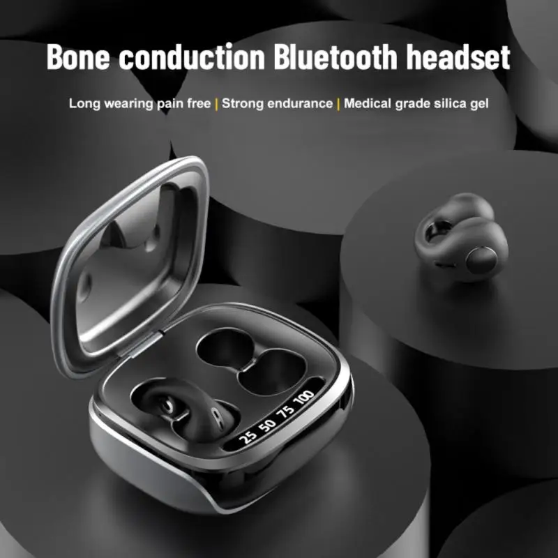 

JX80 Wireless Headset 5.3 Clip-ear Bone Conduction HD Sound Innovative Quality Comfortable Sport Earbuds Earphones New