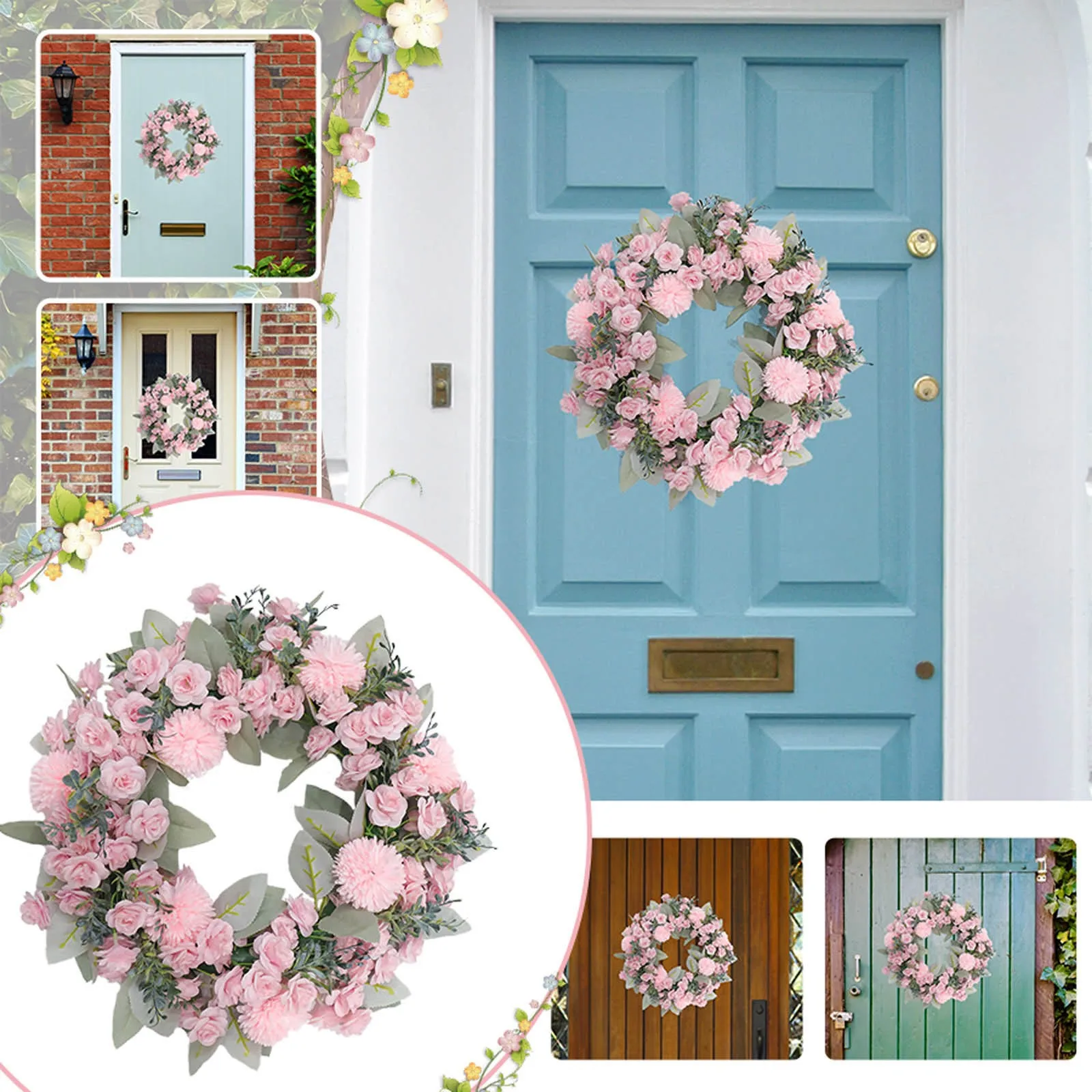 

Висячая домашняя гирлянда для дверей, вечеринок, свадеб, декоративный настенный венок для переднего окна, Декоративная гирлянда, декоратив...