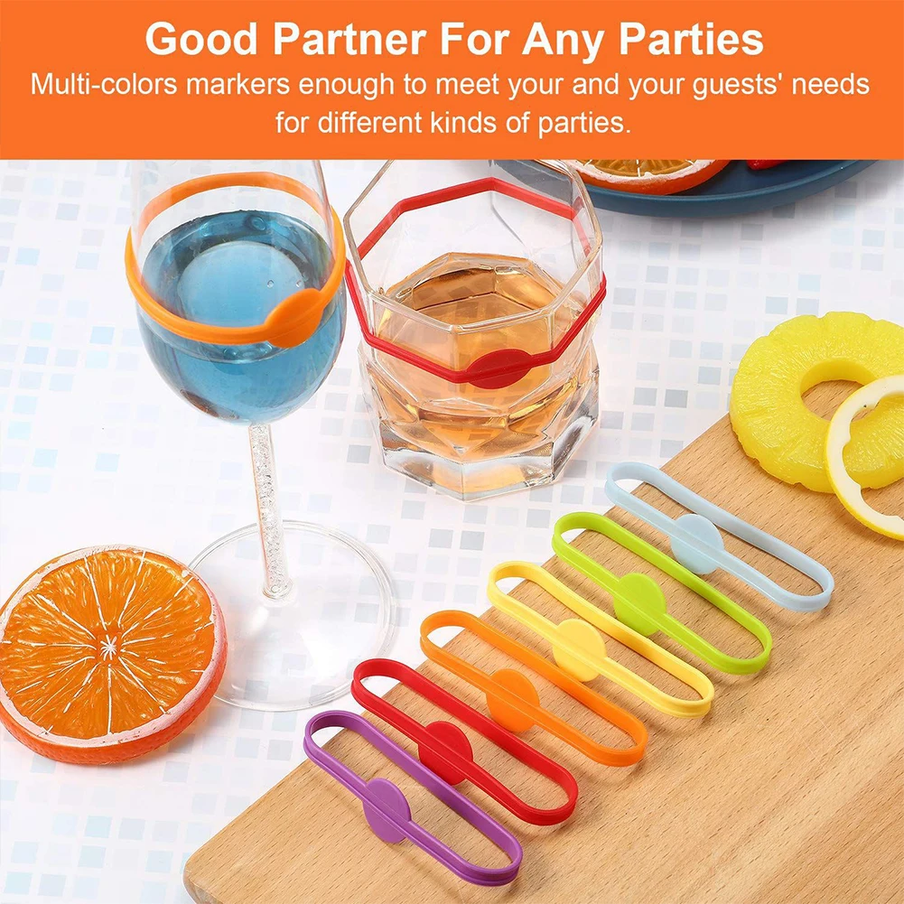 

Drink Marker Wine Glass Silicone Strip Tag Marker