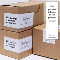 90pcs 3x9cm white thank you stickers for small business this package is happy to see you too labels gift sealing stationery stic