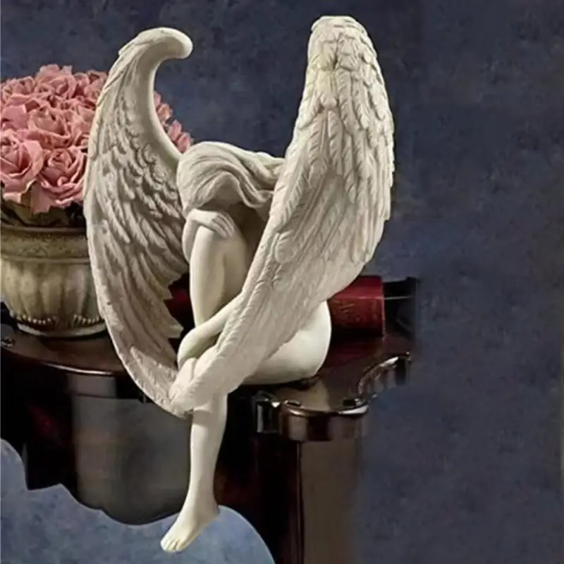 

Synthetic Resin Angel Statue Non-toxic Resin Crafts Garden Statue Sculpture Home Decoration Ornaments Waterproof 220g Durable