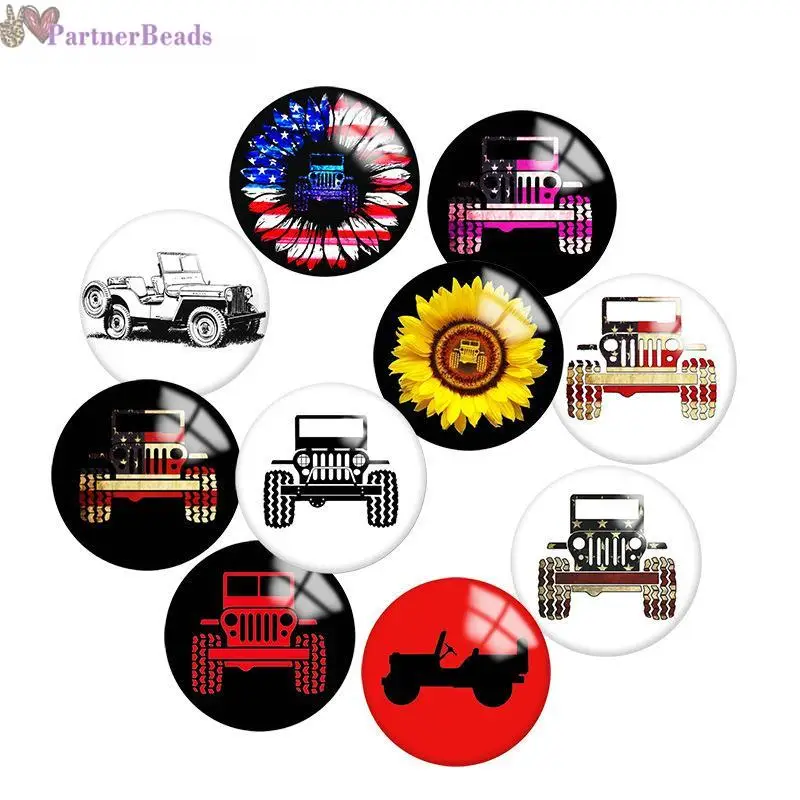 

Car Round Photo Glass Cabochon Demo Flat Back Making Findings 20mm Snap Button N0541