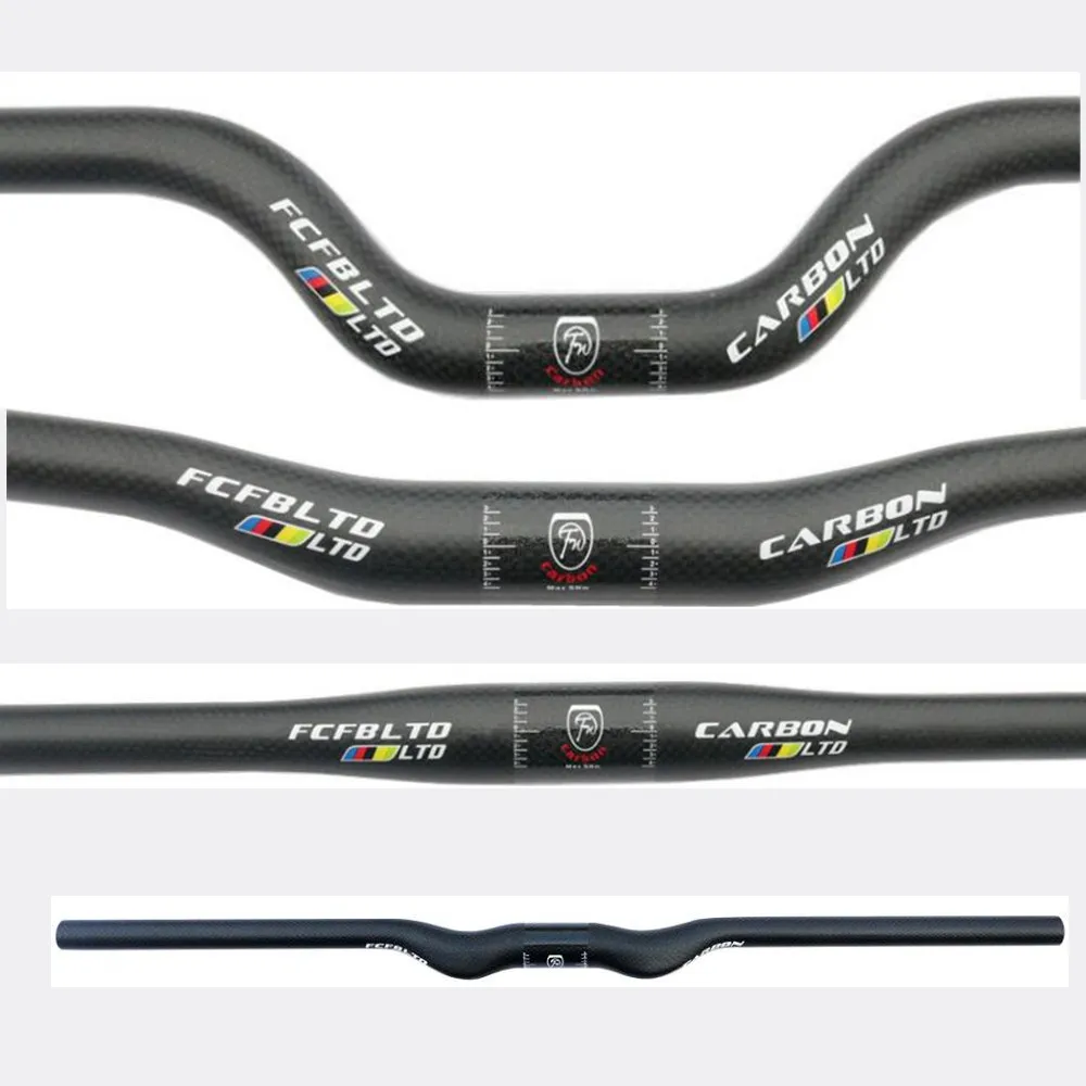 FCFB carbon fiber bicycle handlebar matt / glossy mountain bike carbon handlebar31.8/25.4/mm  600mm - 760mm mtb bicycle parts