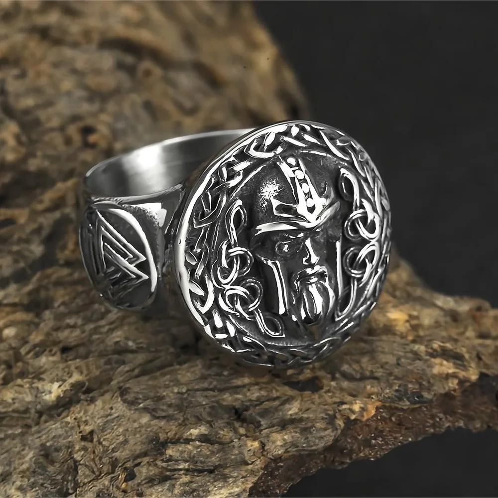 

Nordic Valknut Vintage Odin Warrior Viking Rings Stainless Steel Fashion Punk Men's Ring Amulet Jewelry Gift Free Shipping