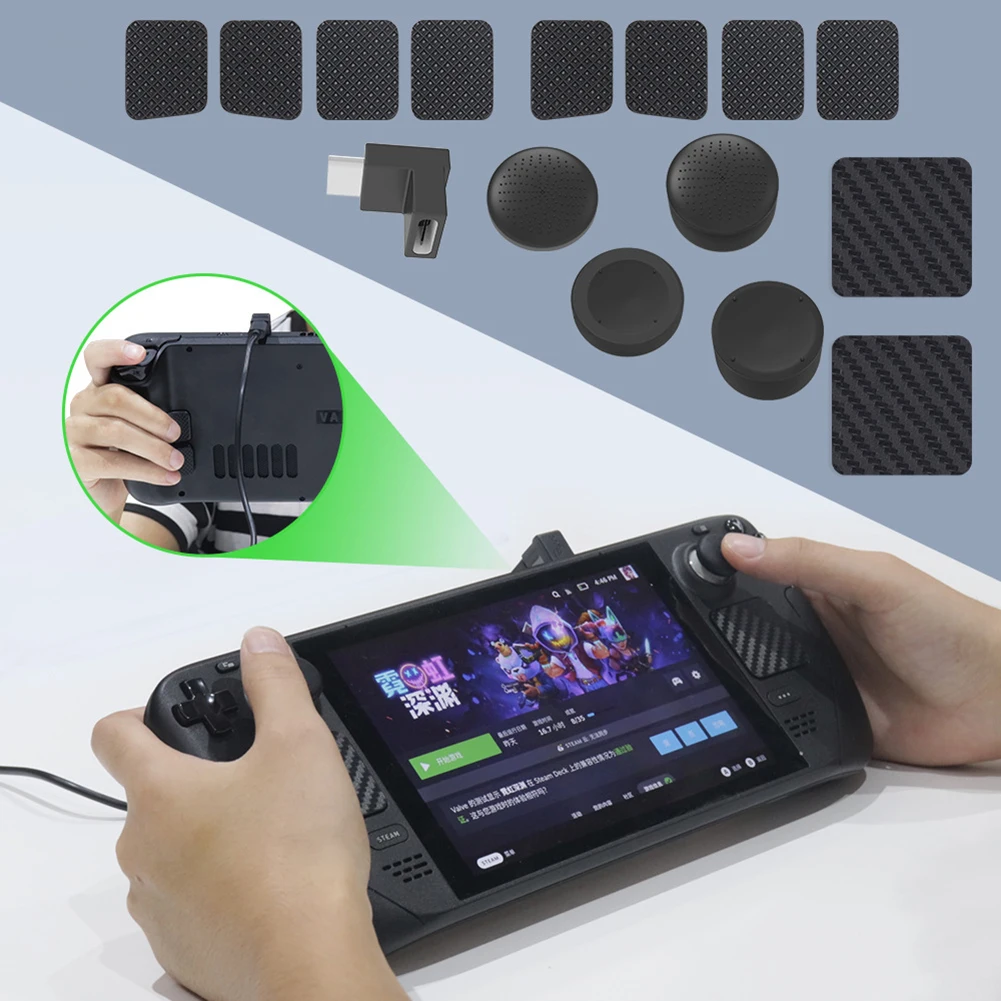

Dustproof Touchpad Back Button Sticker Set Accessories Easy Replacement for Steam Deck Game Console Thickened Button Sticker Set