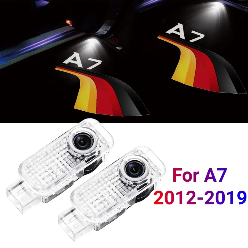 

2pcs Led Car Door Welcome Light Laser Projector Lamp Courtesy Ghost Shadow Lamps for A7 Logo 2012-2019 2018 2017 2013 Decoration