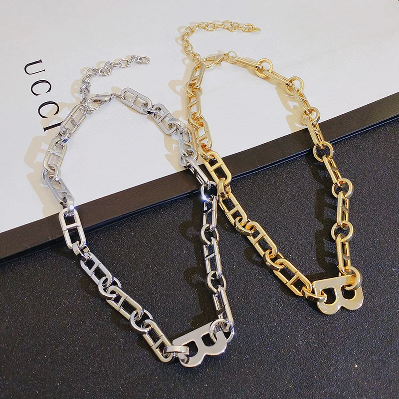 Массивная позолоченная инициал B очаровательная бумажная цепочка милые