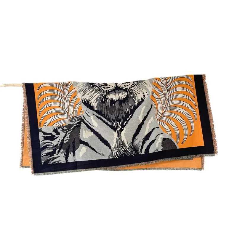 Роскошный женский кашемировый тигровый принт украшение на стену толстый зимний