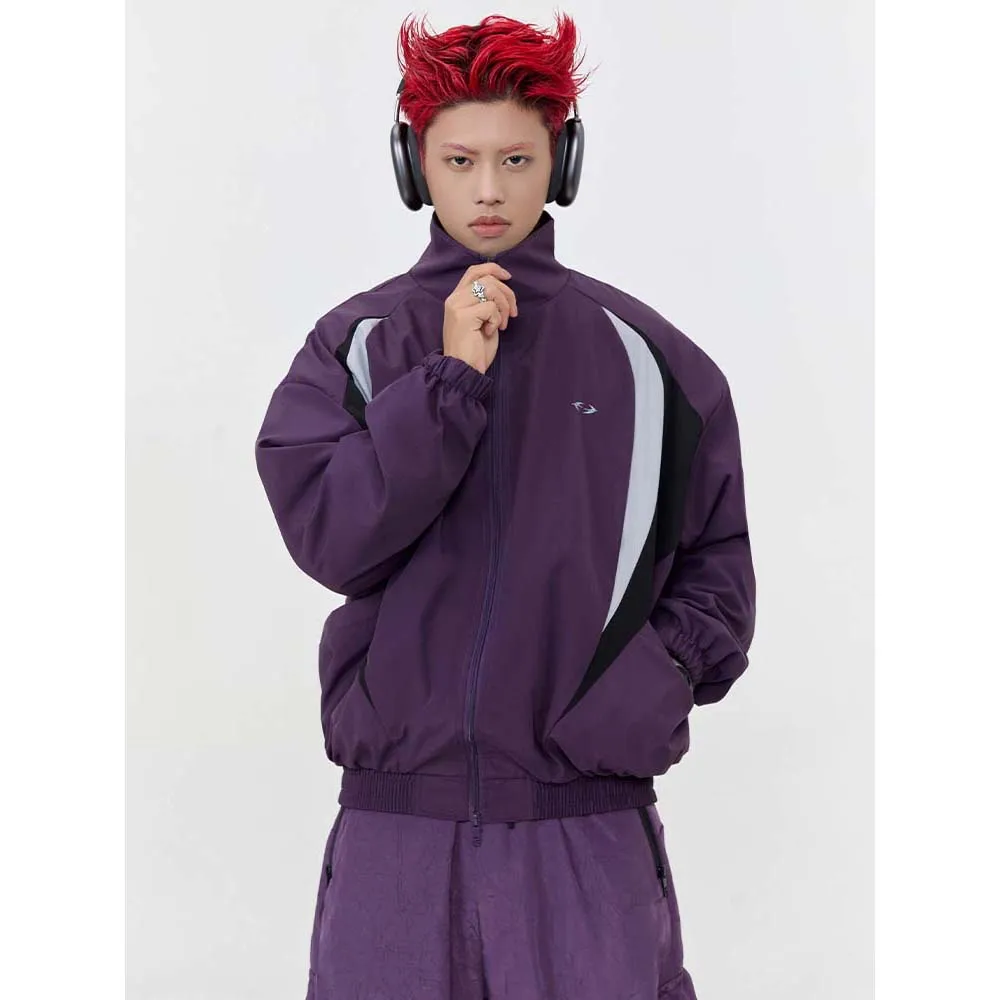 

MADE EXTREME Colour Block Windbreaker Jacket Nylon Street Wear Jackets for Men 230697