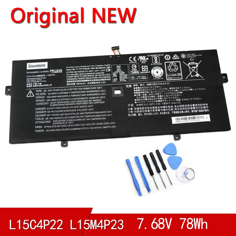 

NEW Original Battery L15C4P22 L15M4P23 L15C4P21 L15M4P21 For Lenovo Yoga 5 Pro Yoga 910 910-13IKB 7.68V 78Wh
