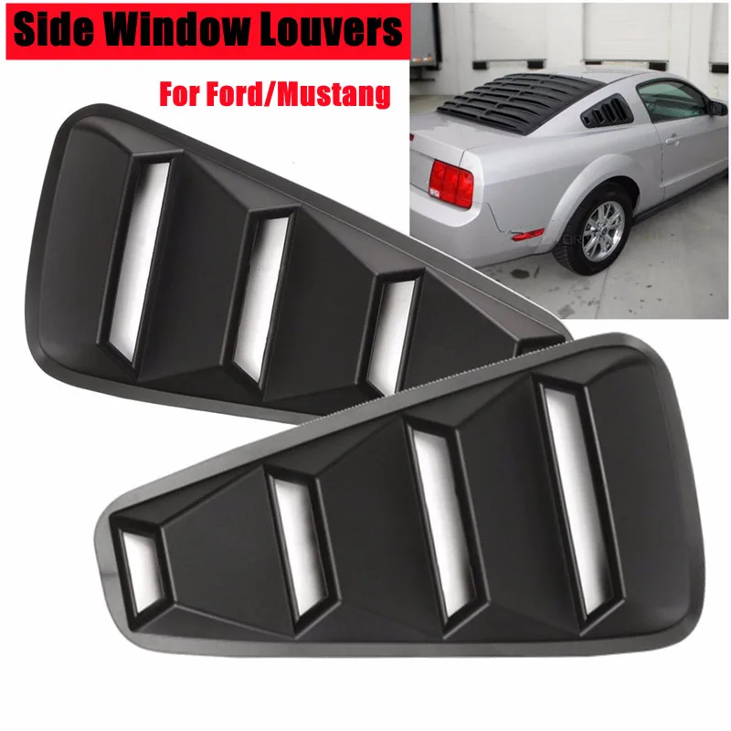 

2pcs Louvers Spoiler Panel Rear Side Window Cover Quarter Window For Ford Mustang 2015 ~ 2018 Car Replacement