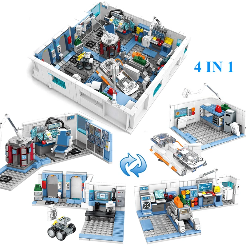 

City 4in1 International Space Station Building Blocks Wandering Earth Aerospace Lab Bricks Educational Toys For Children Gift