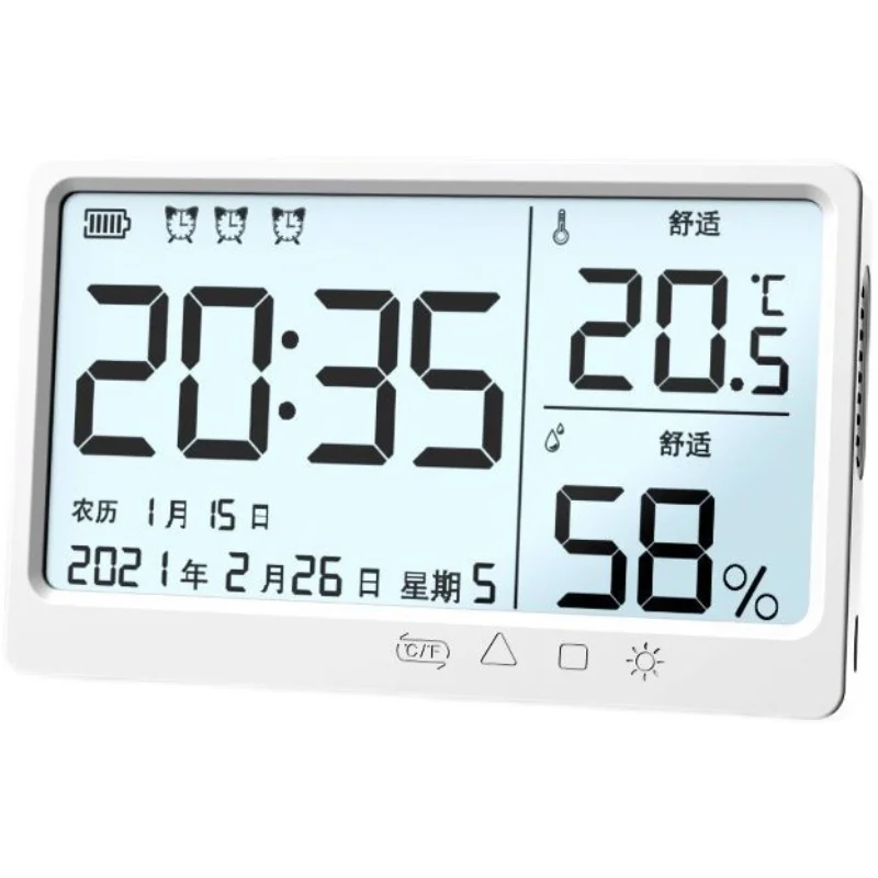 

Электронный гигрометр для дома и детской комнаты, высокоточный настенный цифровой дисплей, будильник