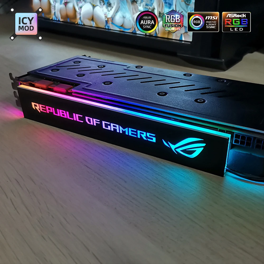 Placa de Vídeo para Decoração Placa de Iluminação Personalizada com Gpu Rgb Customizável 5v3pin 12v4pin Ventiladores e resfriadores