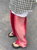 qweek harajuku red baggy jeans women oversize retro wide leg denim trousers high street grunge loose pants gradient korean style