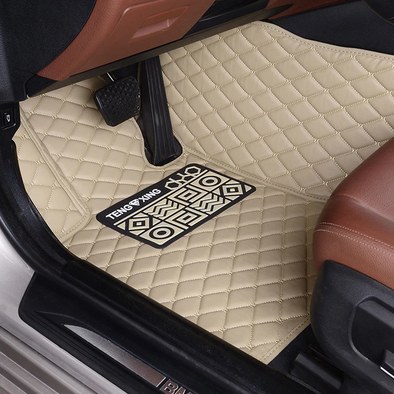 Custom Leather Car Floor Mats For Jaguar XE X-type XJS F-pace I-pace XF XK8 XKR XJ6 XJR XJL S-type Coupe Car Carpets Covers Cust
