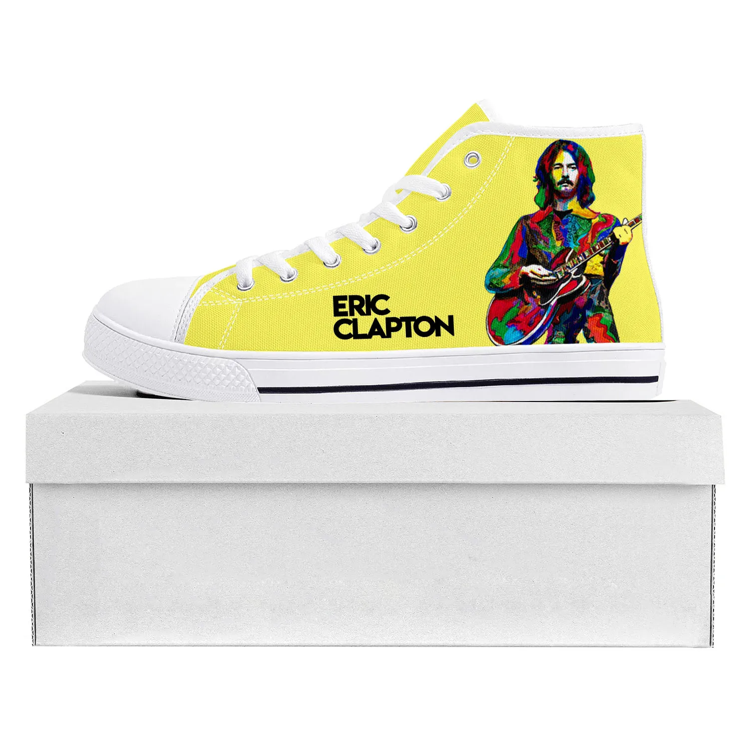 Eric Clapton Rock Musician Guitar High Top High Quality Sneakers Mens Womens Teenager Canvas Sneaker Couple Shoe Custom Shoe