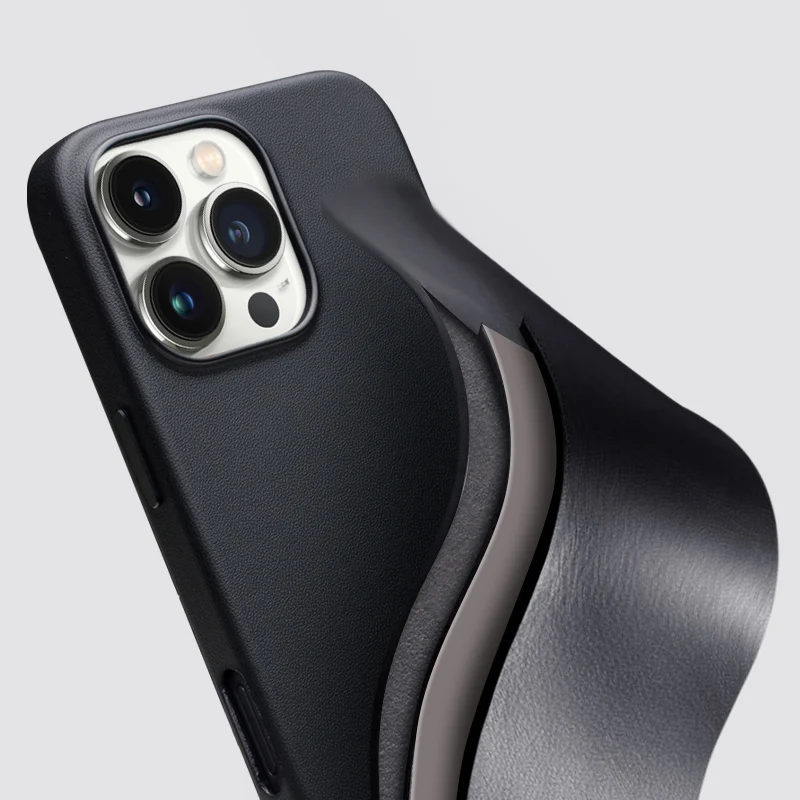 Новые тонкие Чехлы QIALINO из натуральной кожи для iPhone 16 Pro Max Противоударная задняя