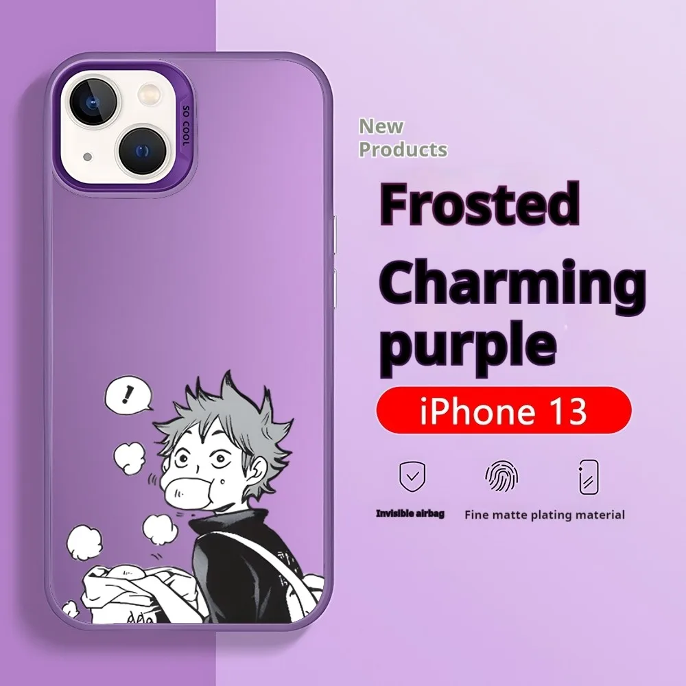 Чехол для телефона из японского аниме Oya Haikyuu iPhone 16 15 14 13 12 11 Pro Max X XR XSMAX 8 Plus Candy Matte