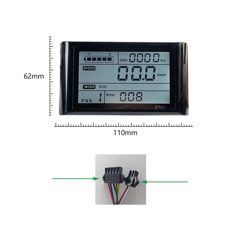 Высококачественная практичная панель дисплея UART 110*62 мм 1 шт. 24V36V48V60V72V черный