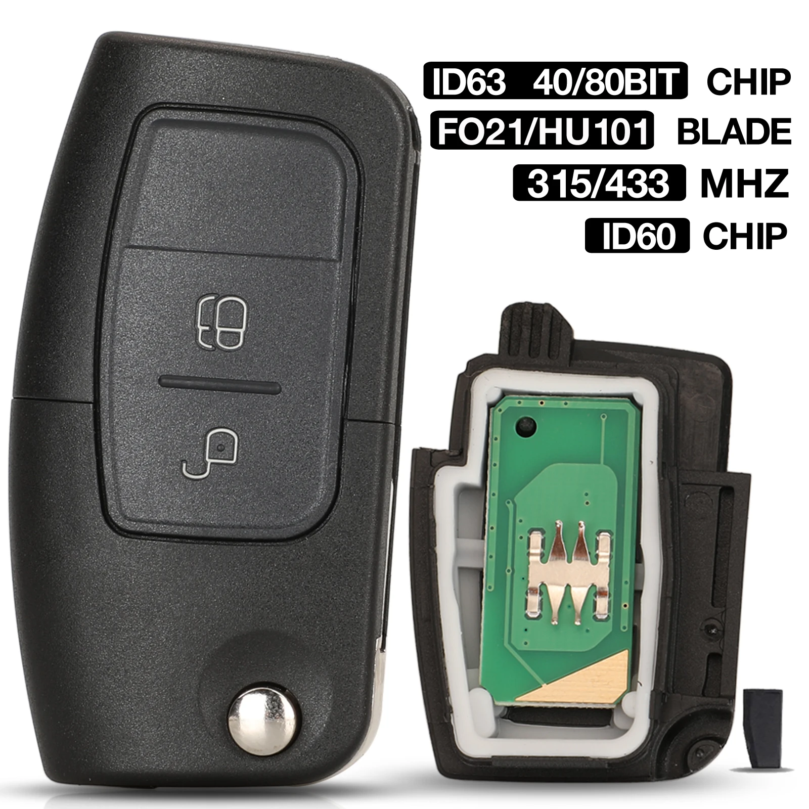 Пульт дистанционного управления jingyuqin 2 BTN 315/433 МГц ID63 ID60 3 для Ford Eco Sport (2013 - 2017) с
