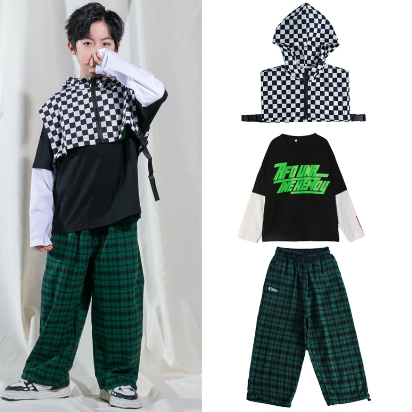 

Hiphop Outfit Kids Children Hip Hop Clothes for Girls Costume Kids Sweatshirt Pants Dancewear Stage Rave Outfits