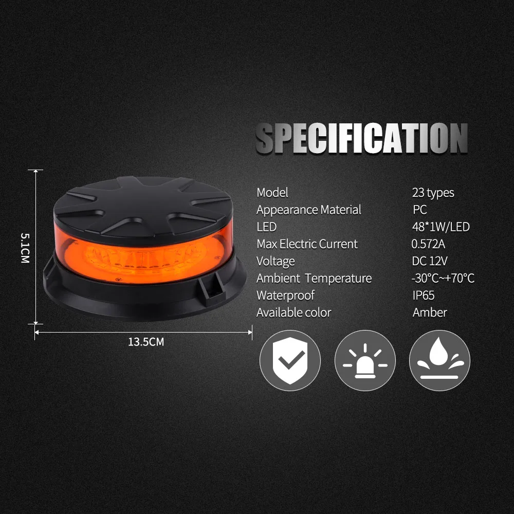 1 шт. светодиодный стробоскоп вращающийся мигающий маяк безопасный полицейский