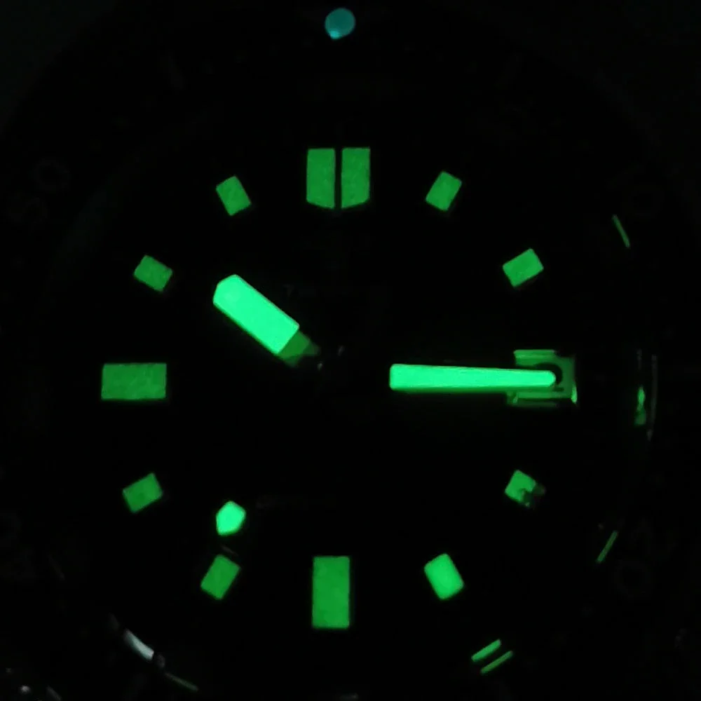 Мужские часы для дайвинга BLIGER водонепроницаемые матовые зеленые светящиеся