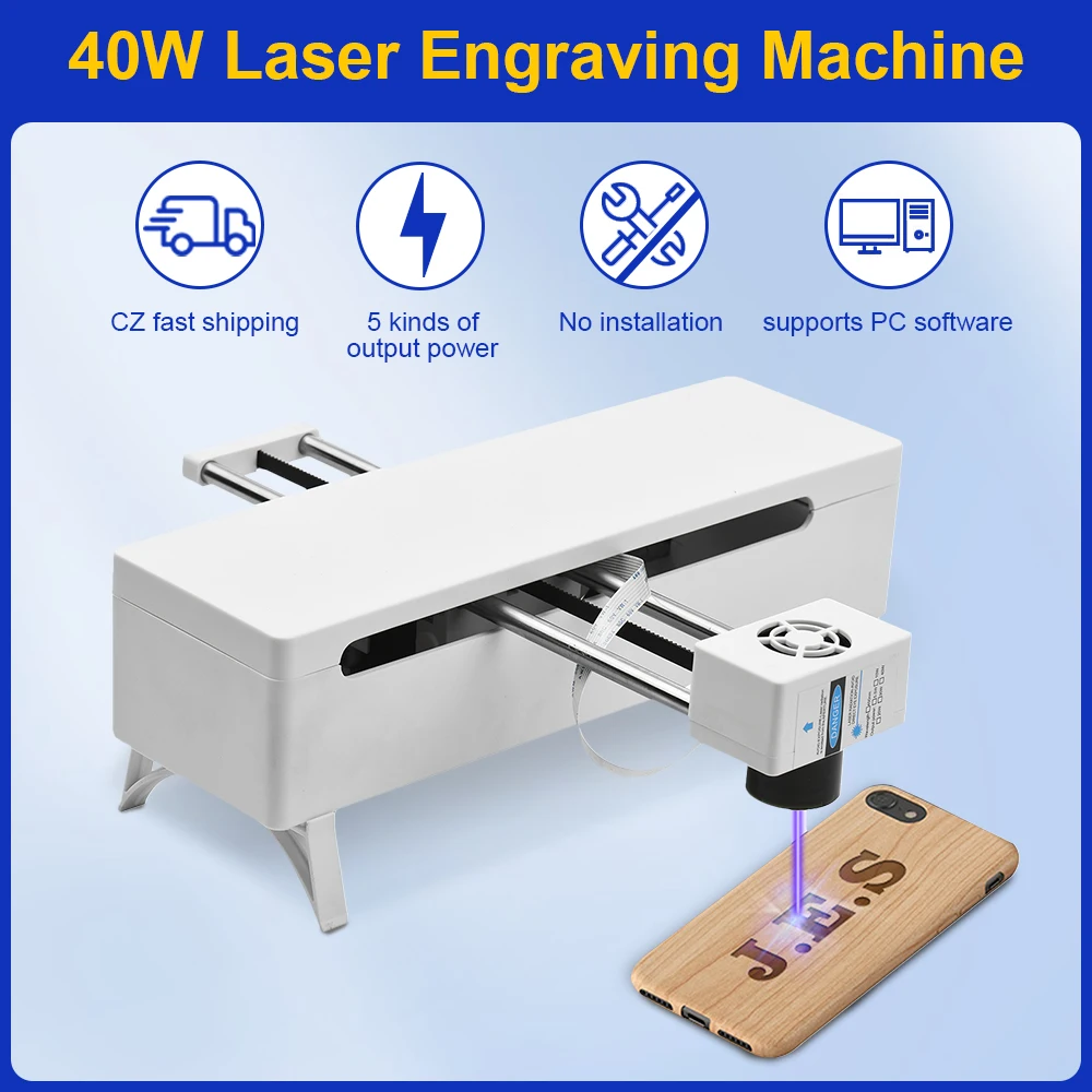 

Нм 40 Вт мини-фреза с регулируемым фокусным расстоянием, поддержка программного обеспечения для ПК, лазерный гравер, резак, принтер для резки