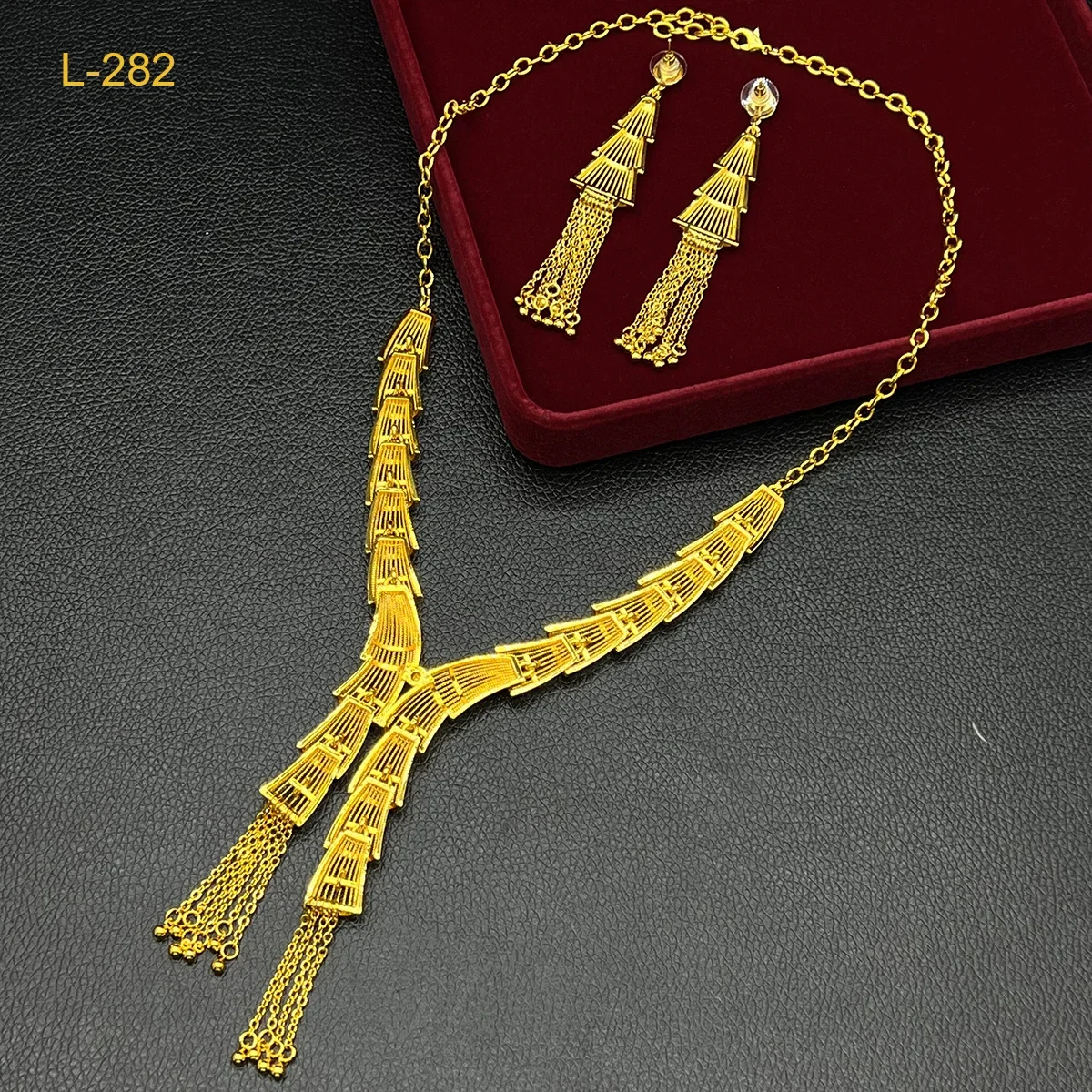 Роскошное Африканское длинное ожерелье с кисточками серьги женский свадебный