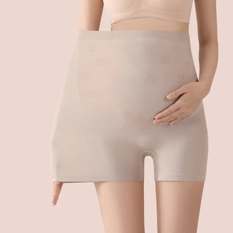 Комфортные бесшовные защитные шорты с высокой талией для сна и живота, нижнее белье для беременных женщин