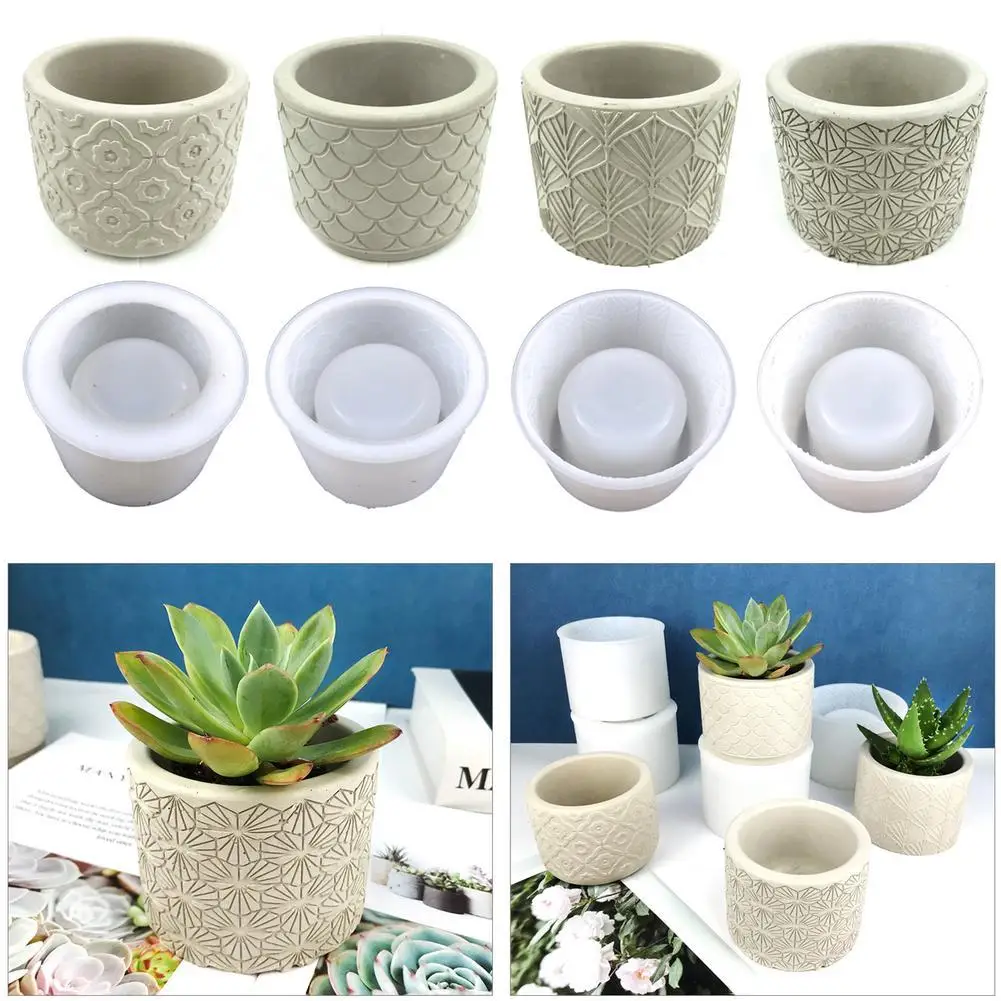 

Cylindrical Flower Pot Silicone Mould DIY Cement Flower Pot Epoxy Resin Mould Desktop Decoration Craft Tools Resin Flower Mould