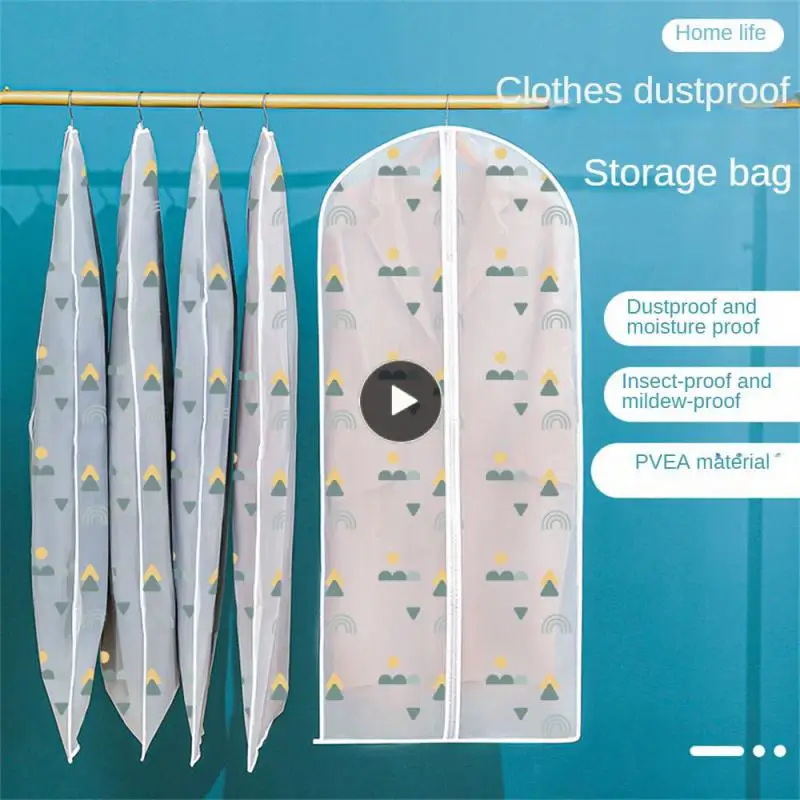 

Dust Bag Dust Cover Thickened Wardrobe Suit Coat Storage Bag Garment Bags Clothes Hanging Dust Cover Waterproof Hanging Bag