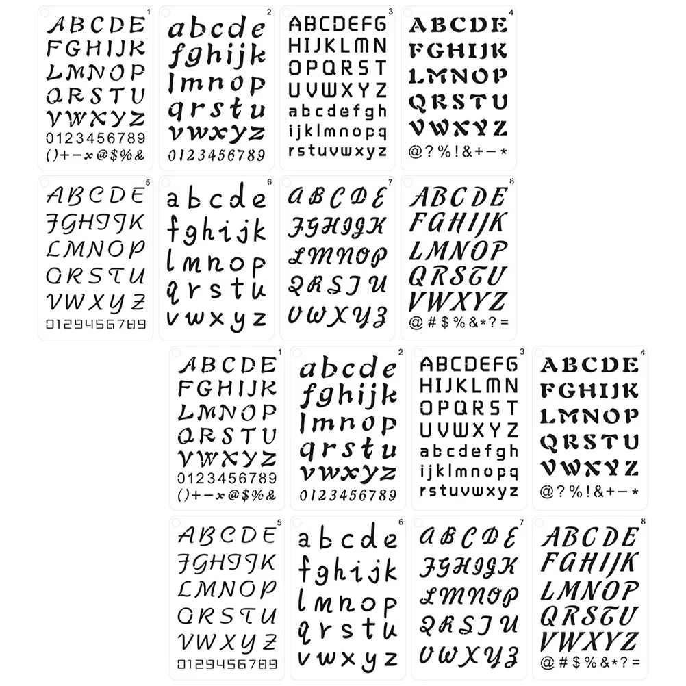 

16 Sheets Crafts Wood Drawing Lettering Stencils