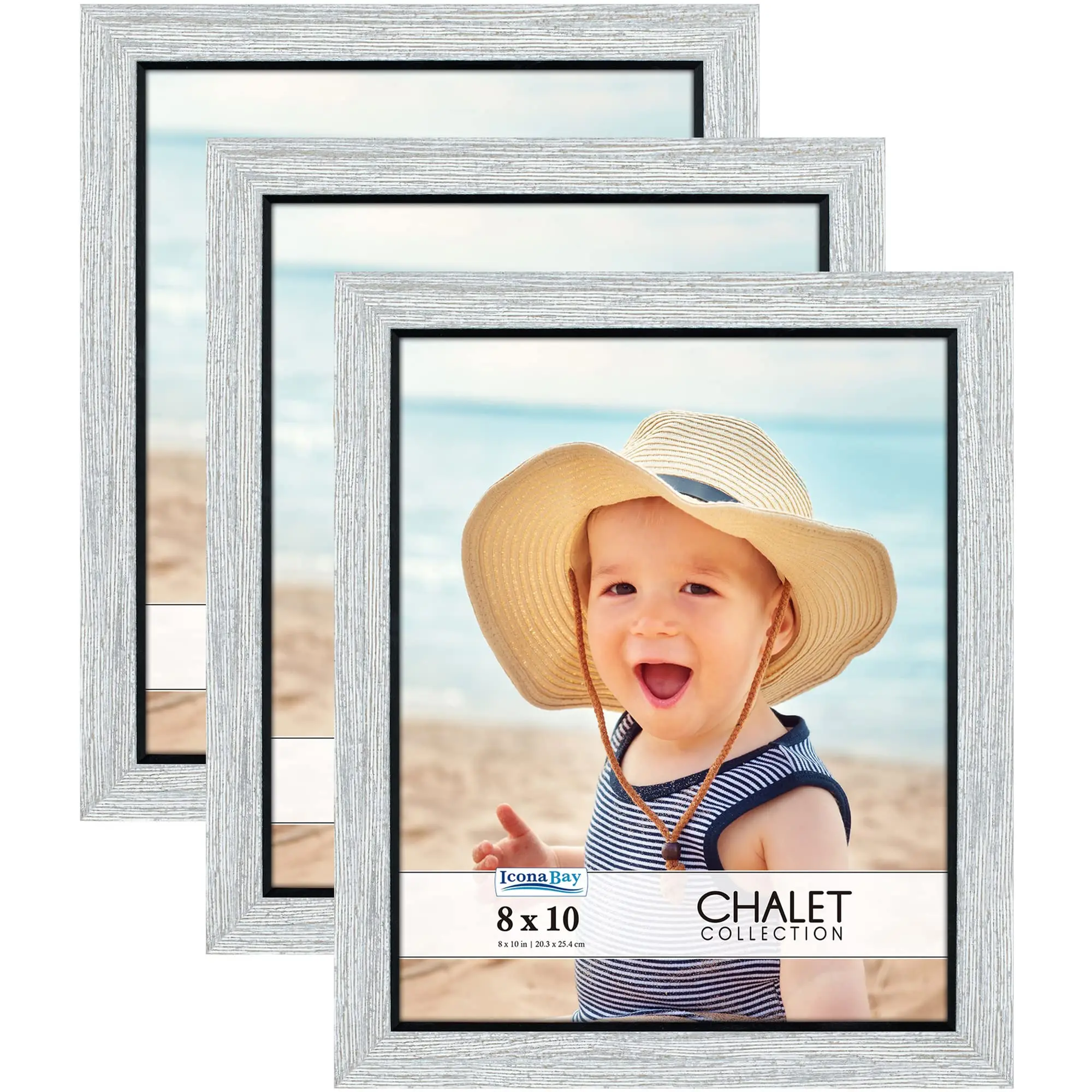 

8x10 Loft Gray Tabletop Picture Frames Set of 3