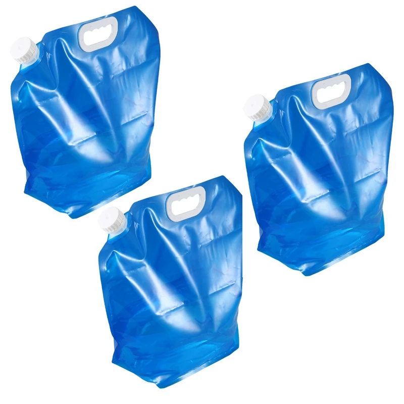 

3X Складная банка для воды, 10 литров, синяя