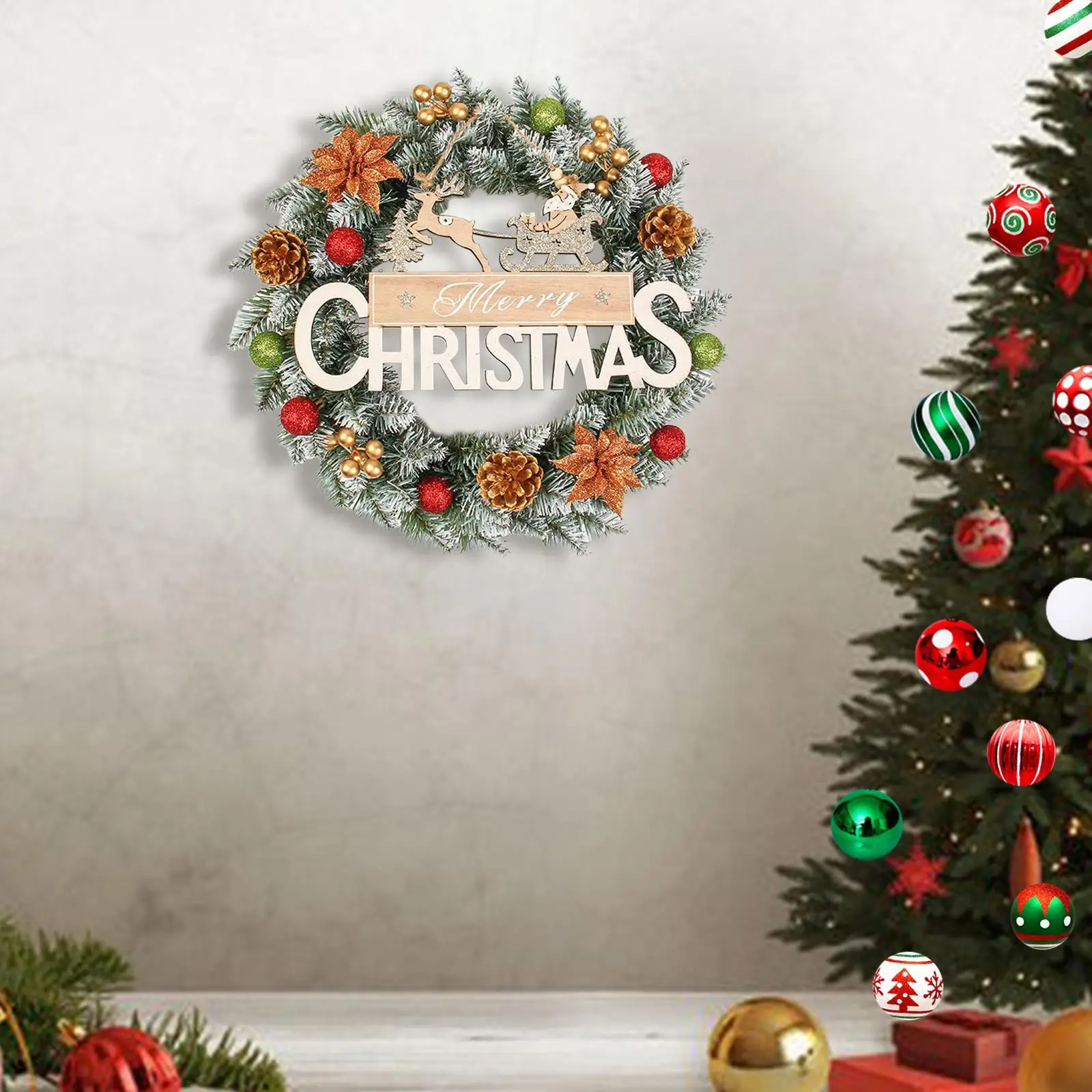 Рождественский венок со световым орнаментом 20 дюймов Рождественская гирлянда