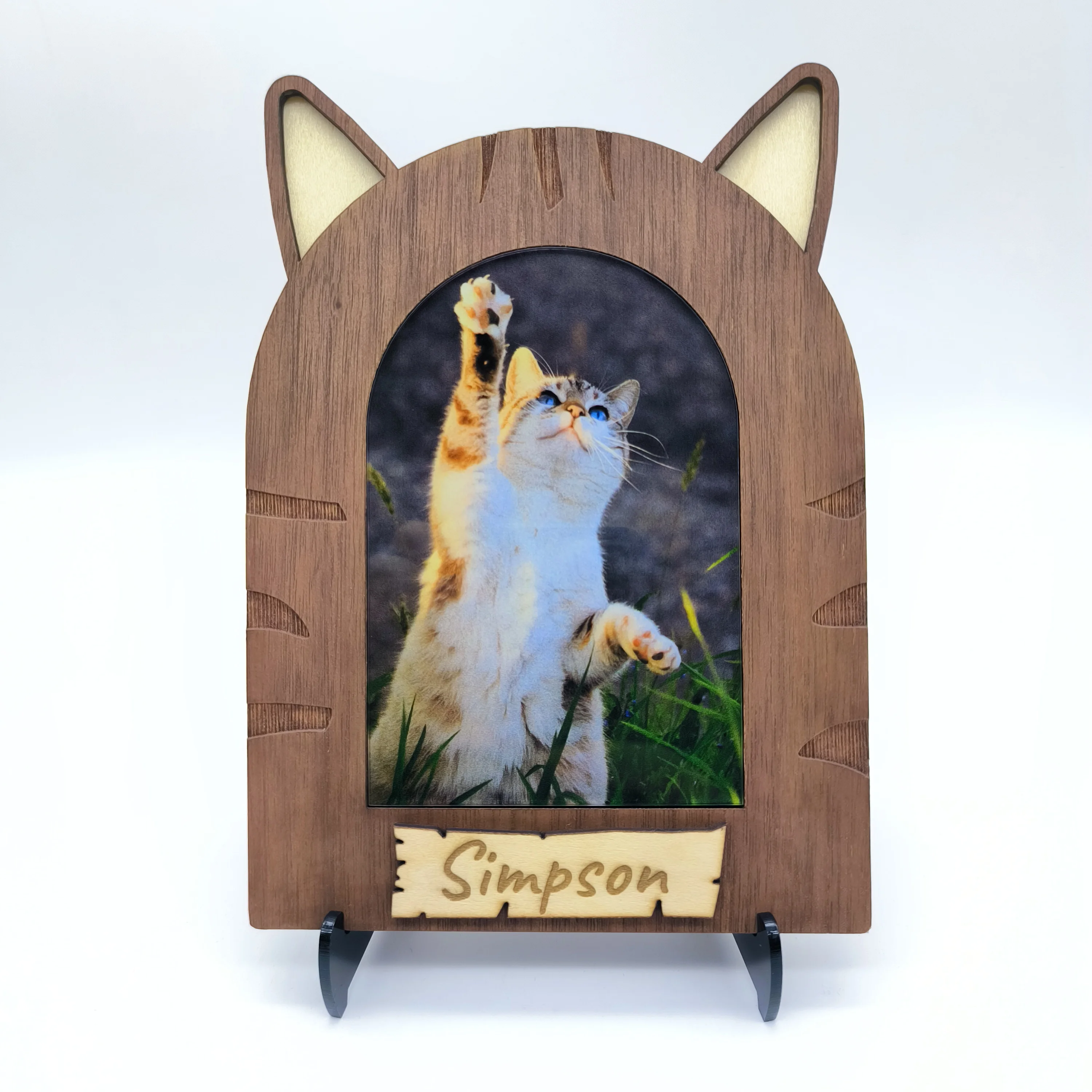 

Рамка для фотографий домашних животных ручной работы из натурального дерева, подходит для любителей домашних животных, любителей кошек, любителей собак, в память о домашнем животе