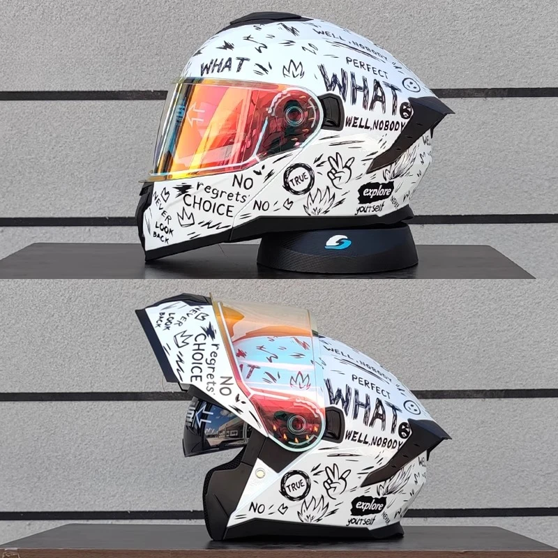 Фото Новый модульный флип-мотоциклетный шлем с двумя линзами Casco Para Motos, полный шлем, одобренный DOT Casque De Moto №3