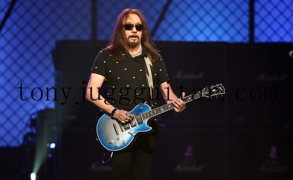 

Custom Ace Frehley Signature Big Sparkle Metallic Blue Burst Silver Electric Guitar 3 Pickups, Mirror Truss Rod Cover