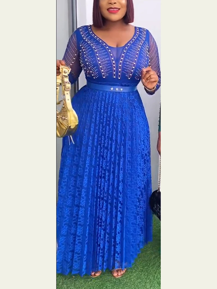 

Elegant Diamond Abaya Evening Dresses 2023 Wedding Party Maxit V-Neck Long Robe National Clothing Abaya African