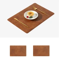 pu placemats for table waterproof non slip insulation heat resistant leather place mats set nordic style coaster cup mat