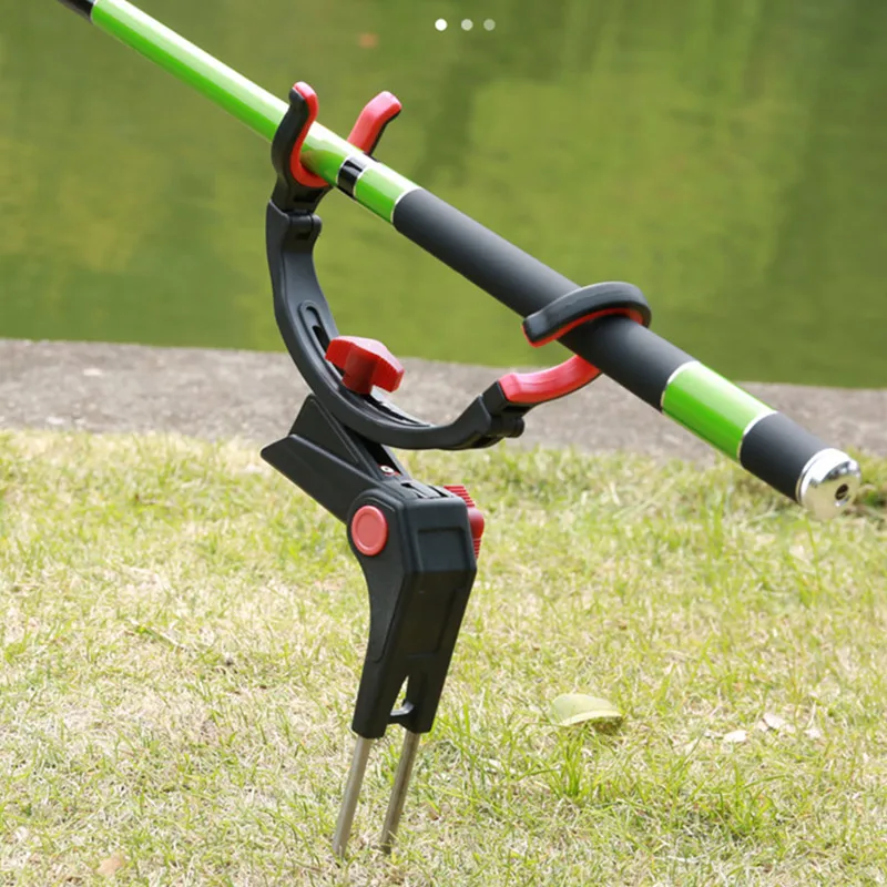 

Universal Fishing Rod Racks 360 Degree Adjustable Fishing Pole Holder Foldable Nylon Frame Head Fishing Rods Fix Pole Rack Stand